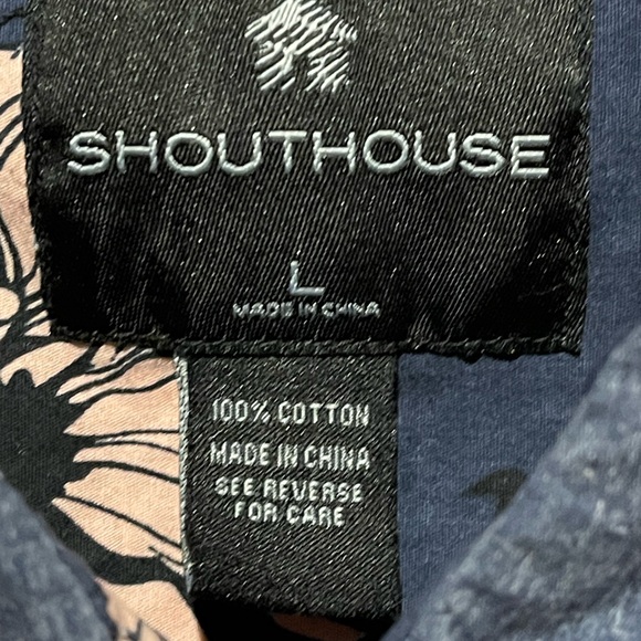 Shouthouse Dress Casual Summer Button-Down Shirt Sz L - Picture 2 of 8